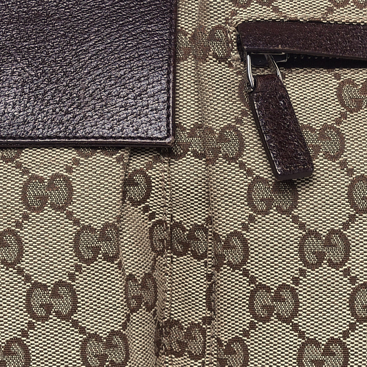 GG Monogram Web Double Pocket Belt Bag Dark Brown