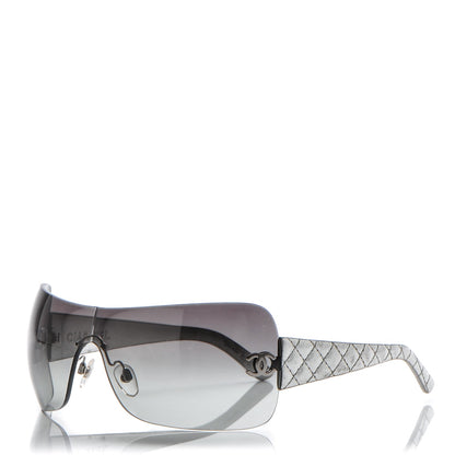 Chanel Metallic Quilted CC Sunglasses 4157-Q Silver 1 of 7