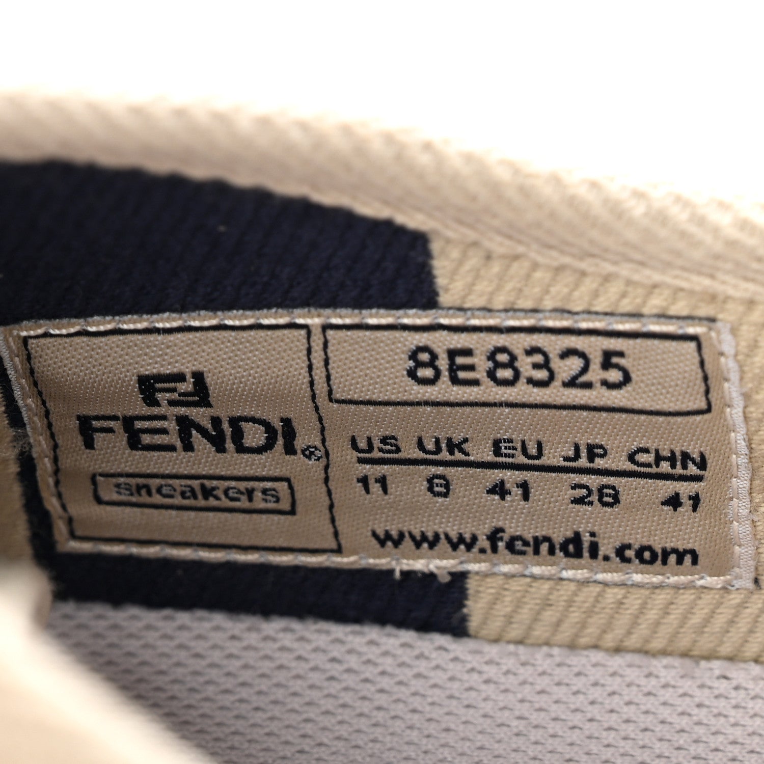 Fendi Woven Fabric FF Mens Domino Low Top Sneakers 41 Bei Midnight 9 of 10