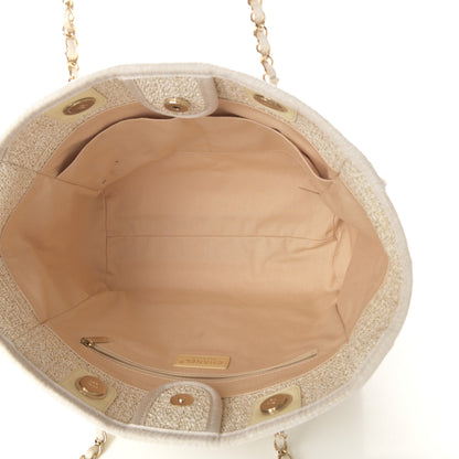 Chanel Lurex Boucle Small Deauville Tote Ivory 5 of 10