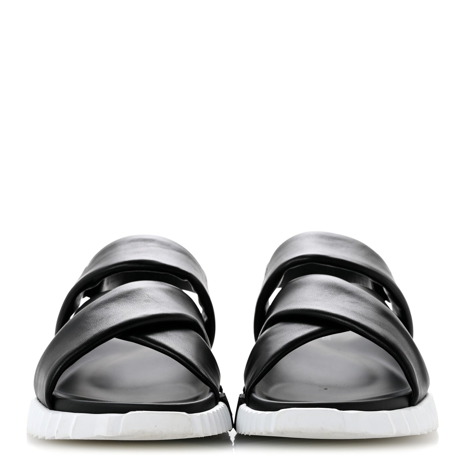 Hermes Calfskin Womens Electric Sandals 38.5 Black 3 of 10