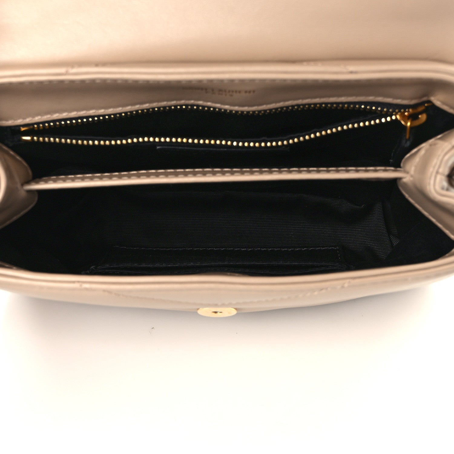 Saint Laurent Calfskin Y Quilted Monogram Toy Loulou Crossbody Bag Dark Beige 5 of 14