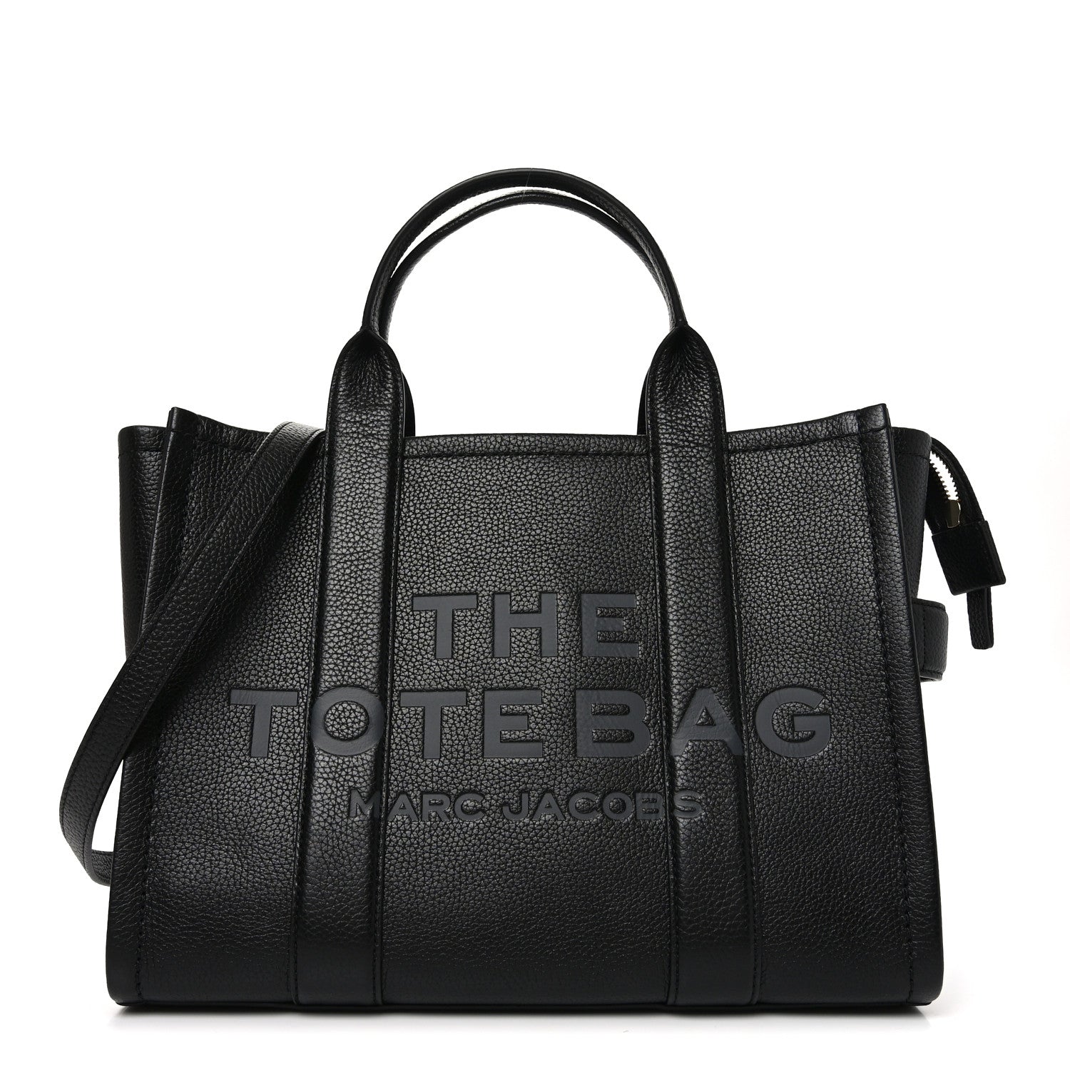 Marc Jacobs Grained Calfskin Medium The Tote Bag Black 1 of 9