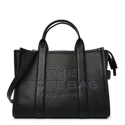 Marc Jacobs Grained Calfskin Medium The Tote Bag Black 1 of 9
