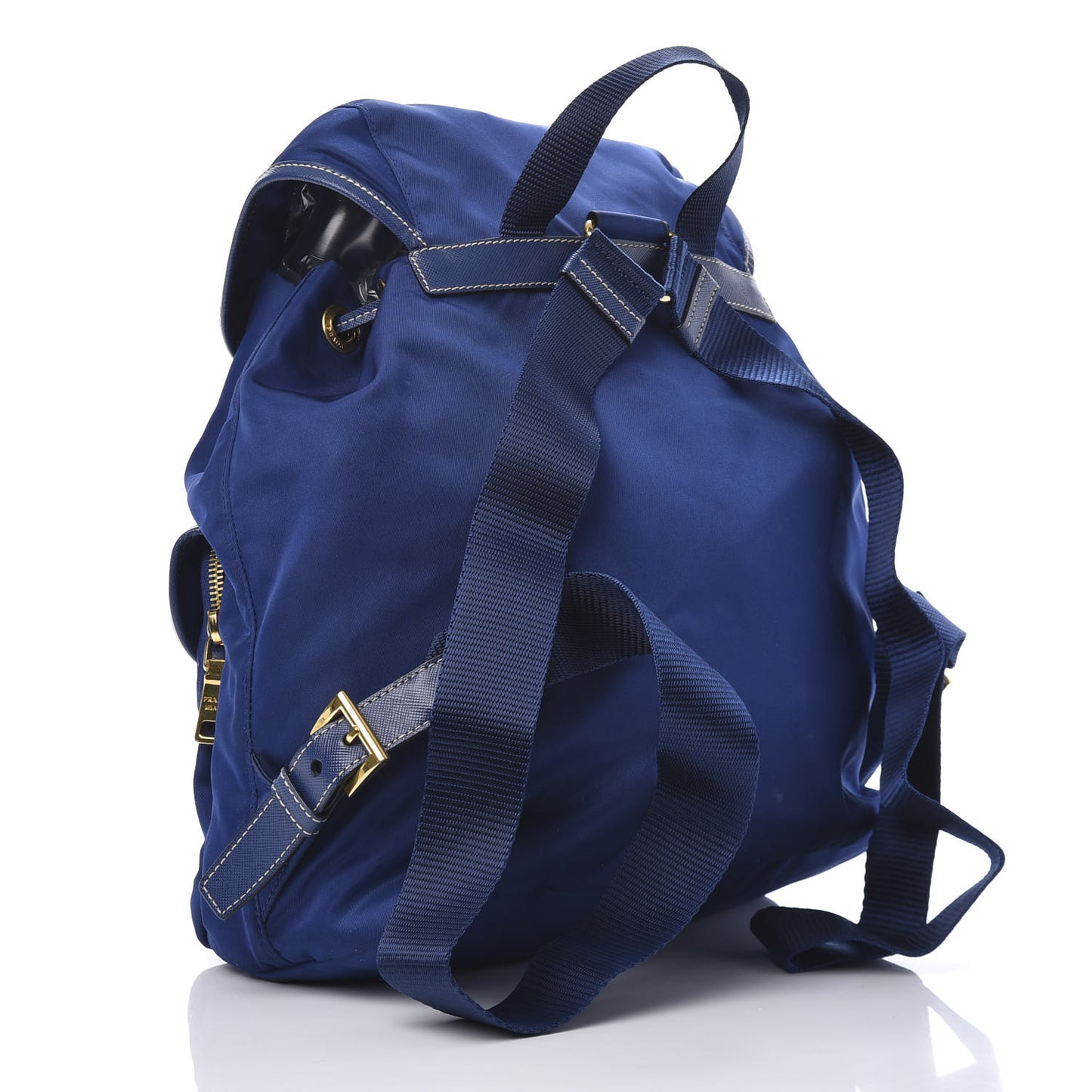 Tessuto Nylon Saffiano Vela Medium Backpack Blue