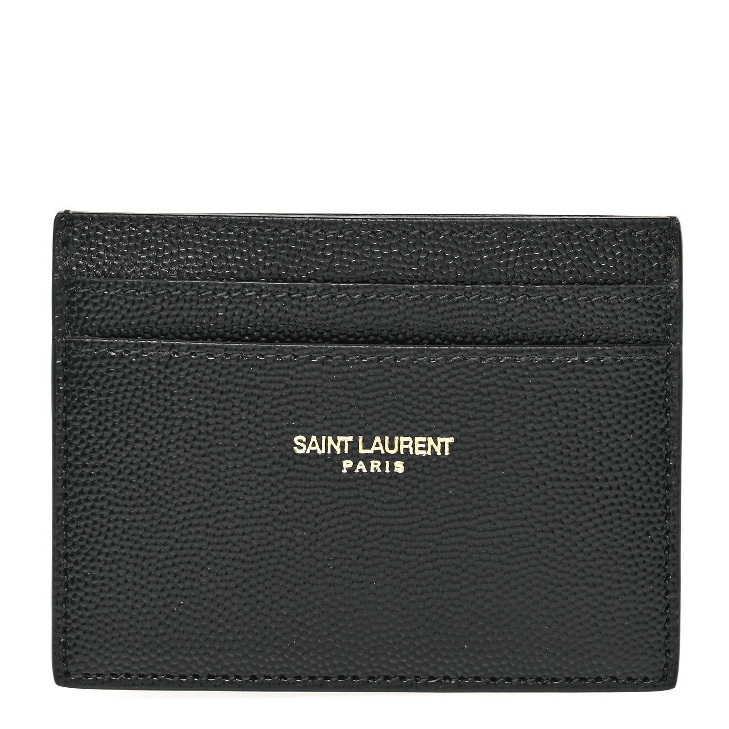 Saint Laurent Grain De Poudre Card Case Black 1 of 8