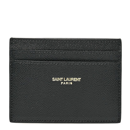 Saint Laurent Grain De Poudre Card Case Black 1 of 8