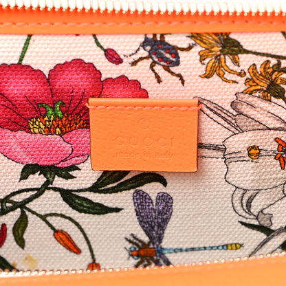 Gucci Canvas Medium Flora Tote White Multicolor Orange Fluo 5 of 13