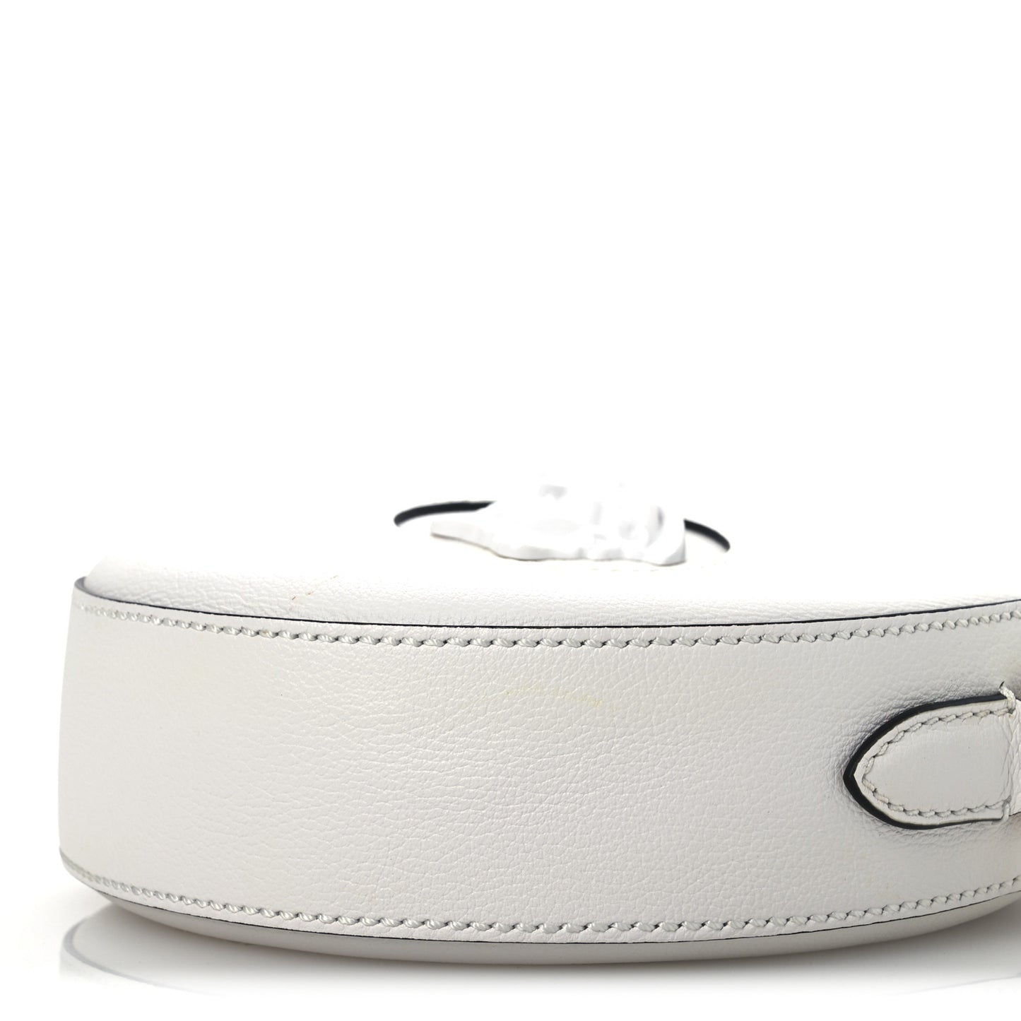 Calfskin La Medusa Round Camera Bag White