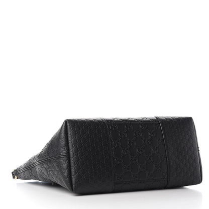 Gucci Guccissima Medium Bree Foldover Tote Black 3 of 9