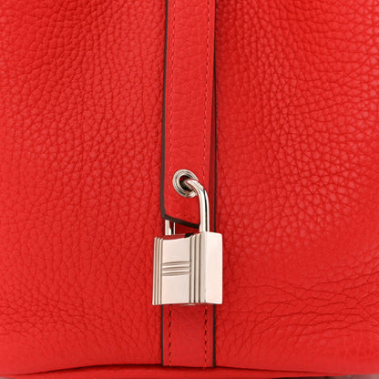Hermes Taurillon Clemence Picotin Lock 18 PM Rouge De Coeur 8 of 11