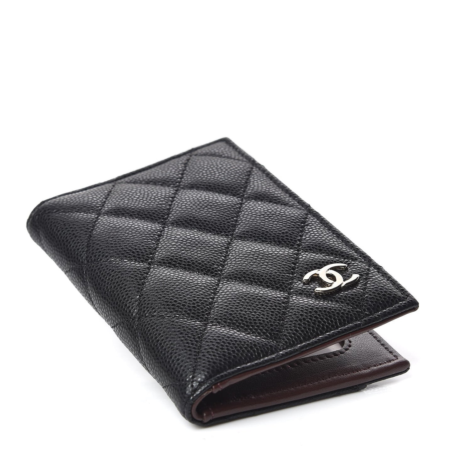 Caviar Quilted Card Holder Wallet Black