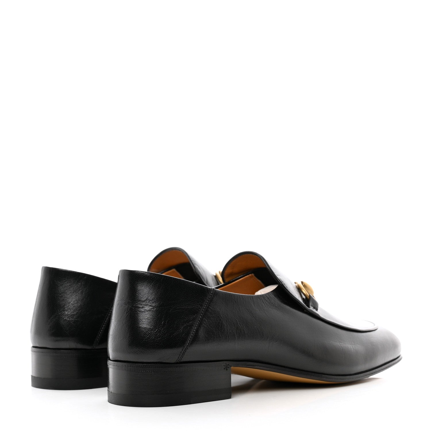 Gucci Goatskin Womens Horsebit Mid-Heel Loafers 38 Black 4 of 9
