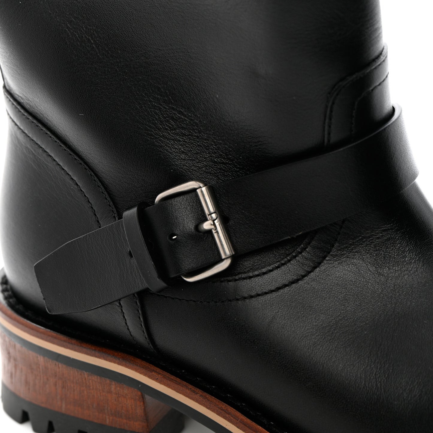 Calfskin Embossed Dior Quest 35mm Biker Boots 35 Black