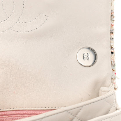 Chanel Lambskin Tweed Quilted Elegant Trim Flap White 12 of 12
