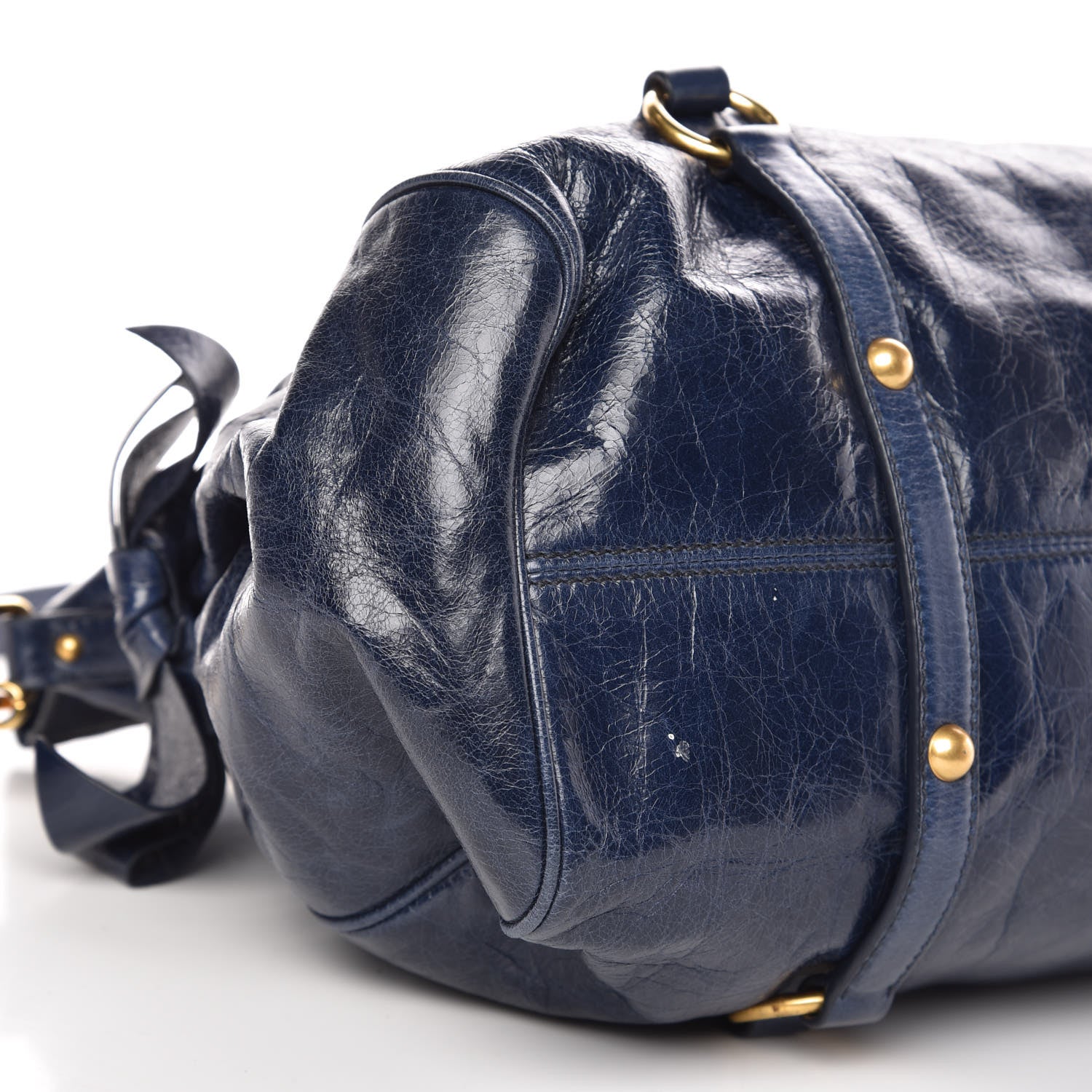 Miu Miu Vitello Lux Medium Bow Bag Bleuette 8 of 10