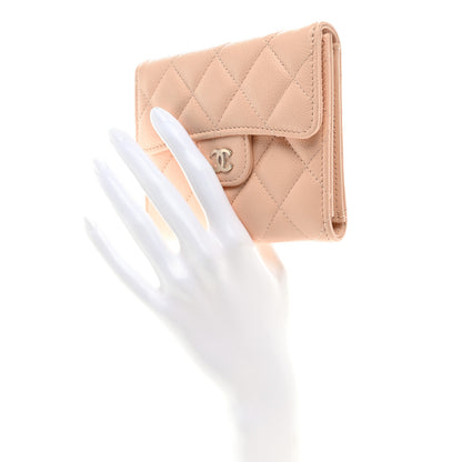 Chanel Caviar Quilted Compact Flap Wallet Light Beige 2 of 8