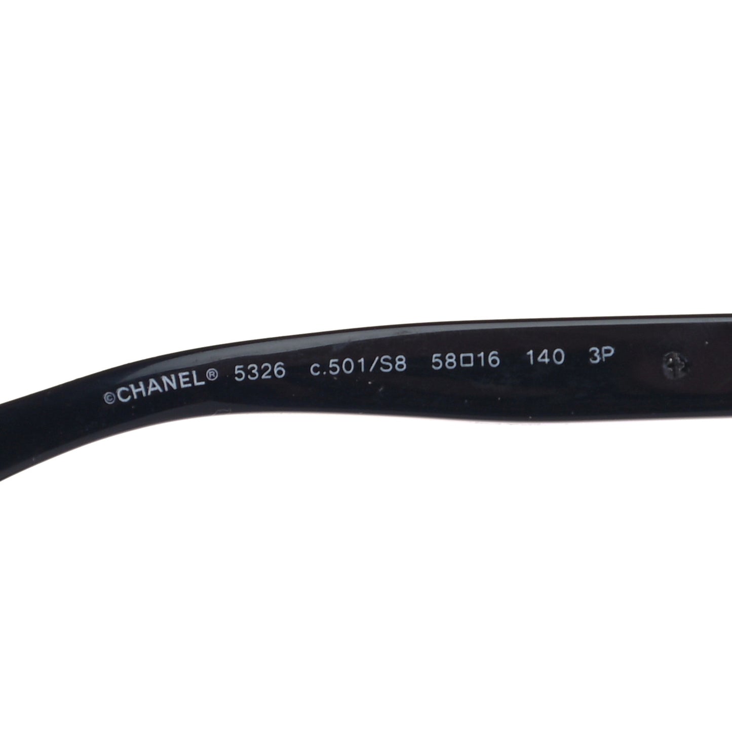Acetate Polarized Cat Eye Chain Sunglasses 5326 Black