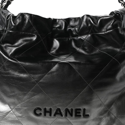 Chanel Metallic Shaded Calfskin Quilted Chanel 22 Black Silver 9 of 11