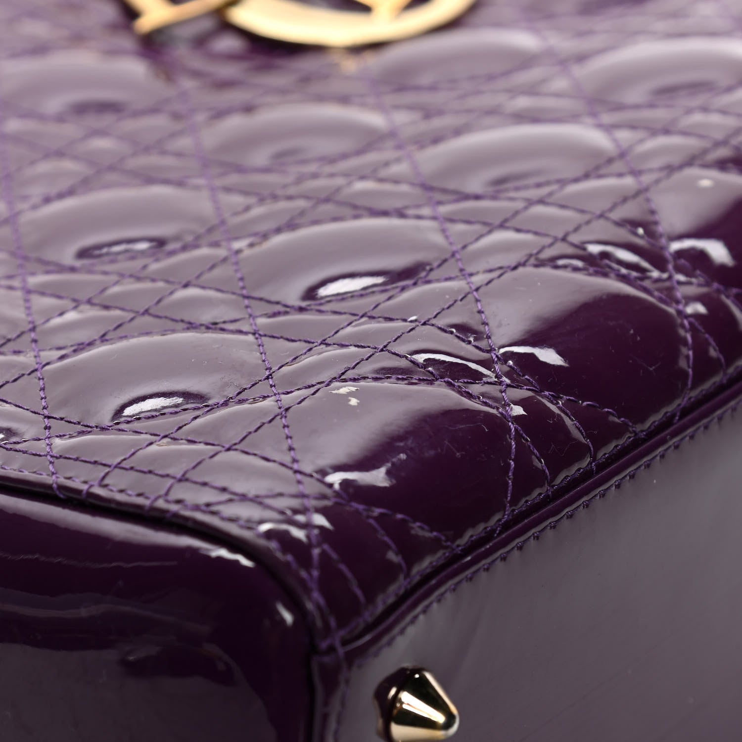 Christian Dior Patent Cannage Medium Lady Dior Purple 9 of 9
