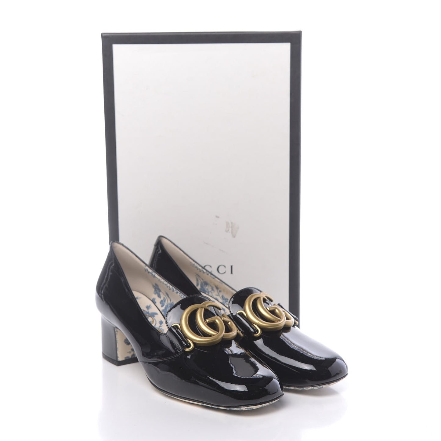 Vernice GG Victoire 55mm Loafer Pumps 36.5 Black
