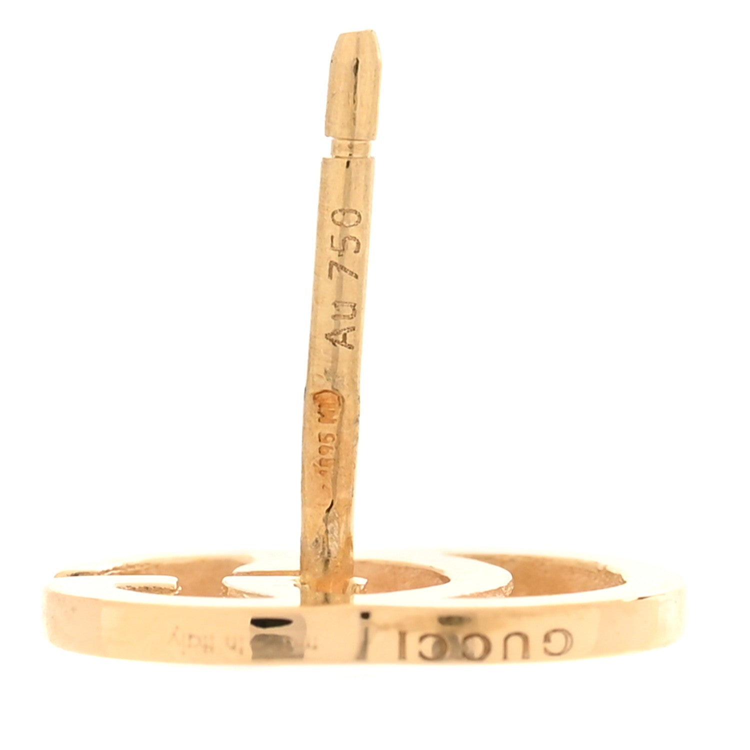 Gucci 18K Yellow Gold GG Tissue Stud Earrings 4 of 5