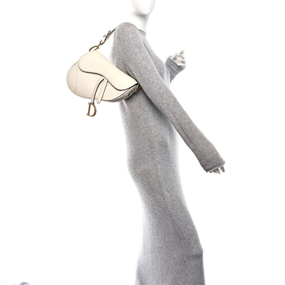 Christian Dior Grained Calfskin Saddle Bag White 2 of 12