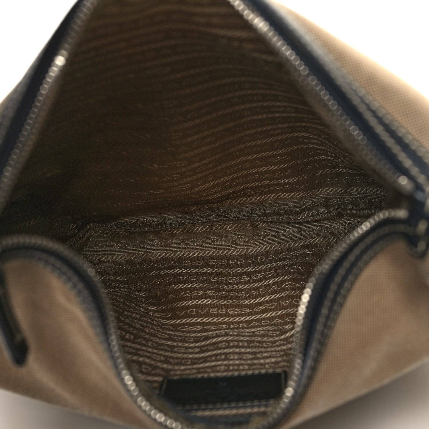Prada Jacquard Logo Small Flat Messenger Bag Corda Bruciato 5 of 10