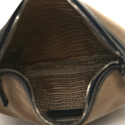 Prada Jacquard Logo Small Flat Messenger Bag Corda Bruciato 5 of 10