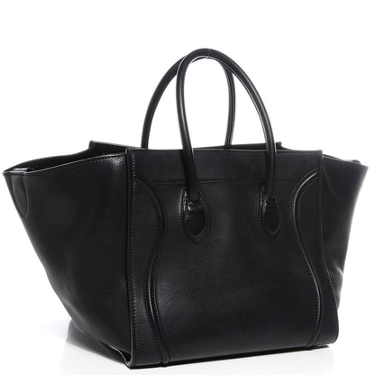 Celine Supple Calfskin Medium Phantom Luggage Black 3 of 9
