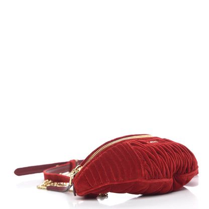 Miu Miu Velluto Matelasse Rider Belt Bag Cherry 4 of 12