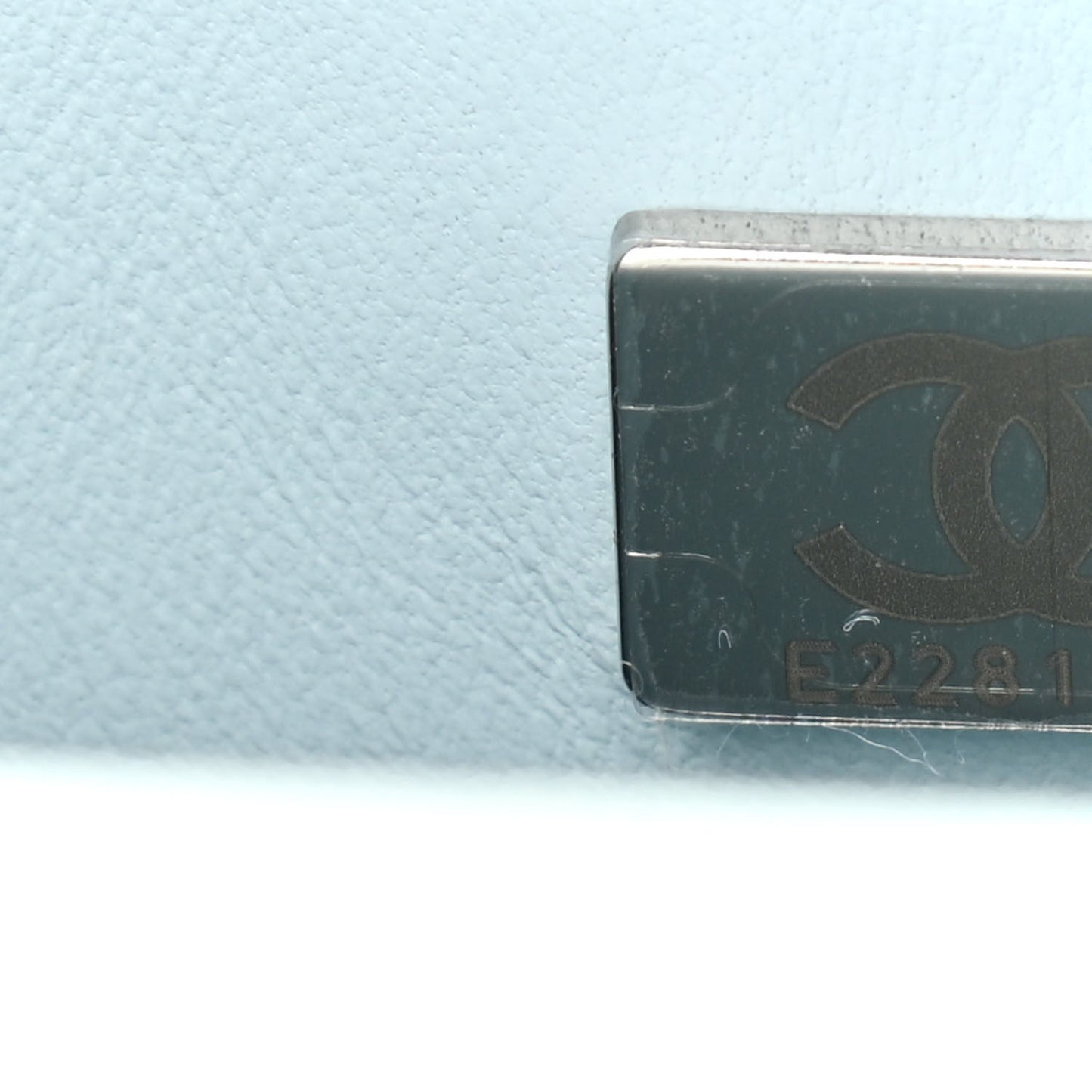 Iridescent Caviar Quilted Extra Mini Coco Handle Flap Light Blue