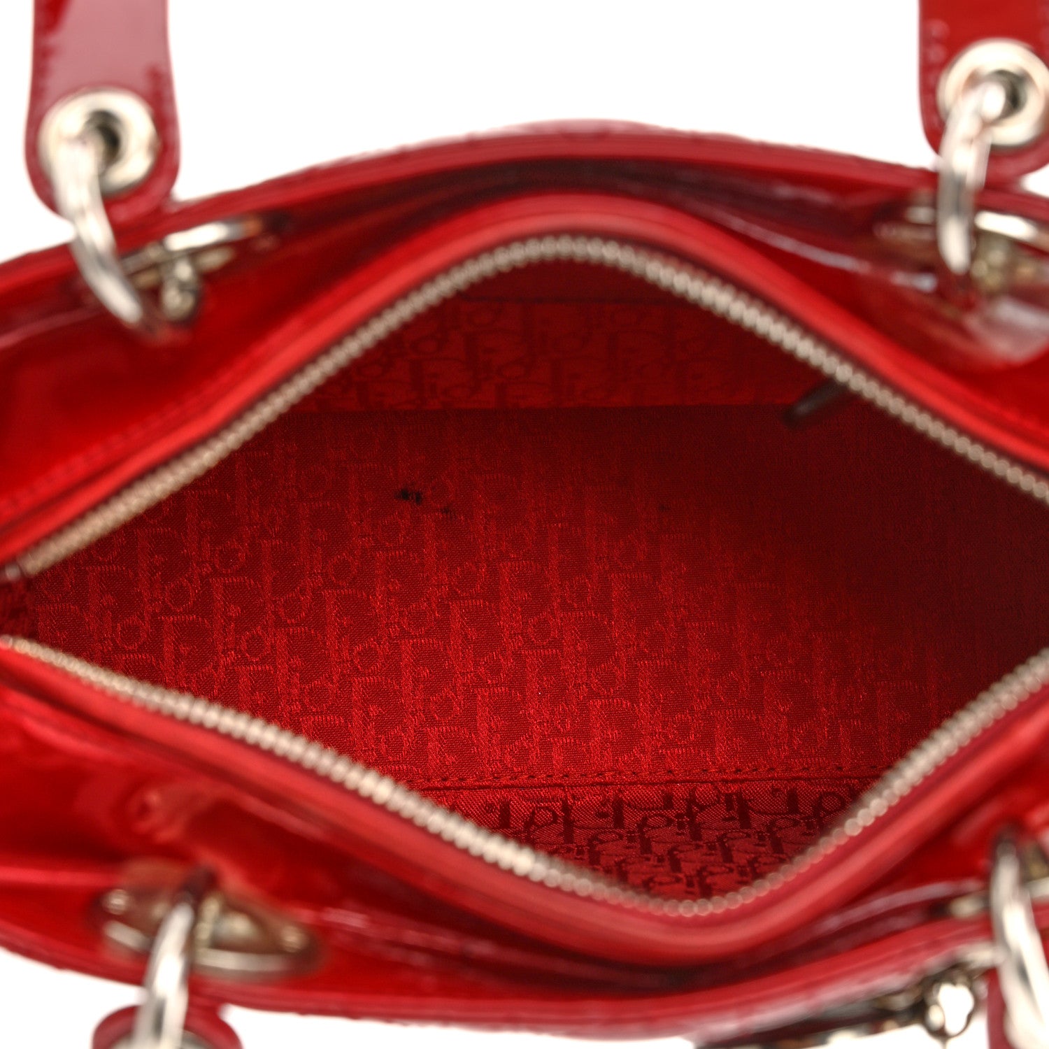 Christian Dior Patent Cannage Medium Lady Dior Red 5 of 9