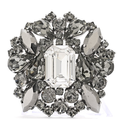 Christian Dior Crystal Cocktail Ring 54 7 Silver 1 of 6