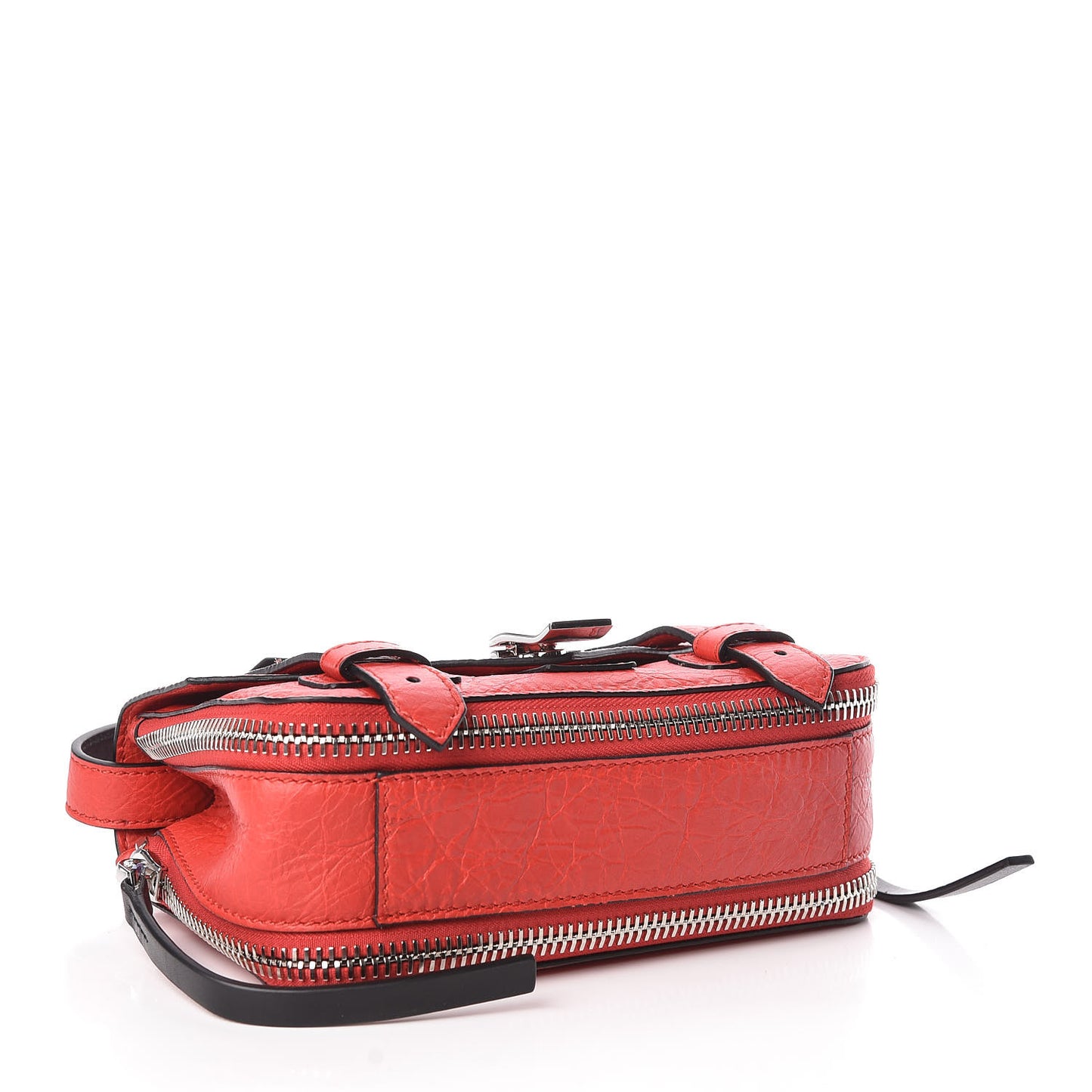 Crinkled Calfskin PS1 Mini Zip Crossbody Cardinal