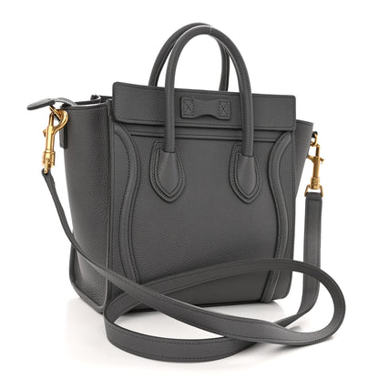 Celine Drummed Calfskin Nano Luggage Kohl 3 of 11