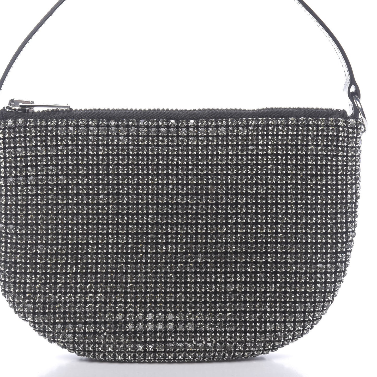 Mesh Crystal Wanglock Fortune Cookie Bag Black