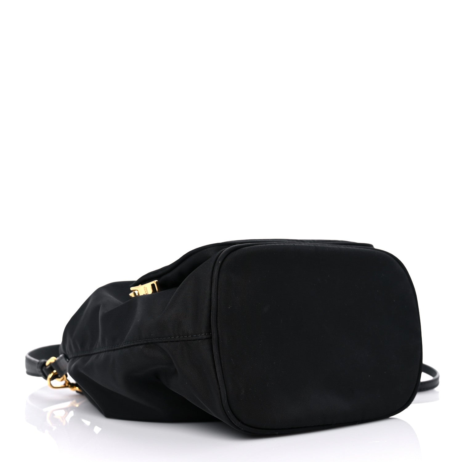 Prada Saffiano Tessuto Nylon Mini Bucket Crossbody Bag Black 4 of 18