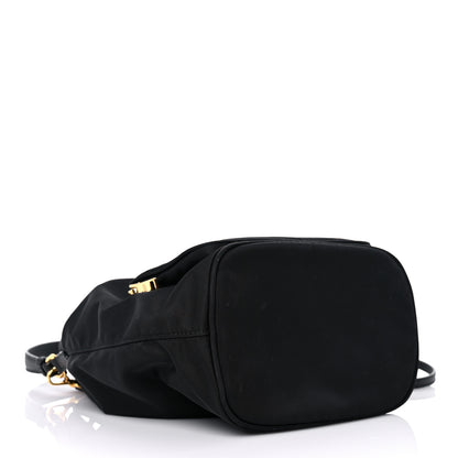 Prada Saffiano Tessuto Nylon Mini Bucket Crossbody Bag Black 4 of 18