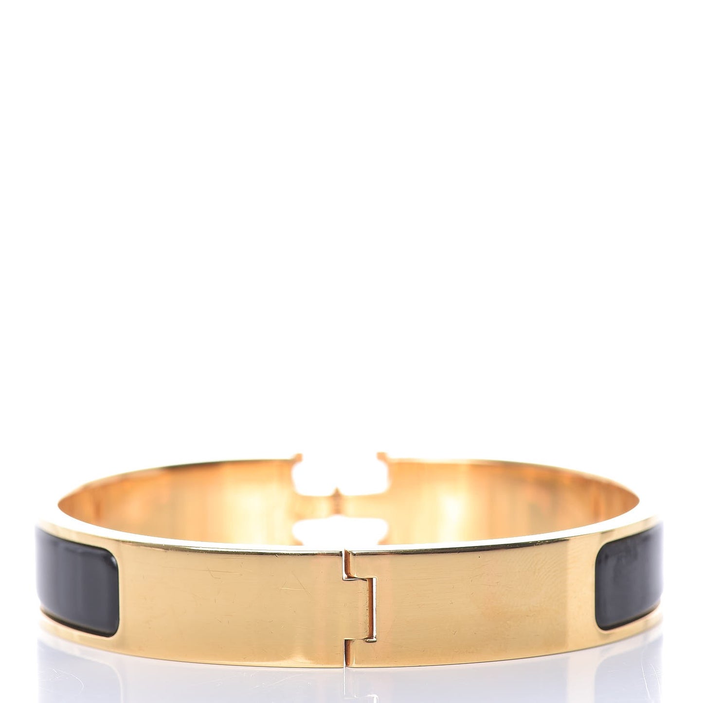Enamel Narrow Clic Clac H Bracelet GM Black