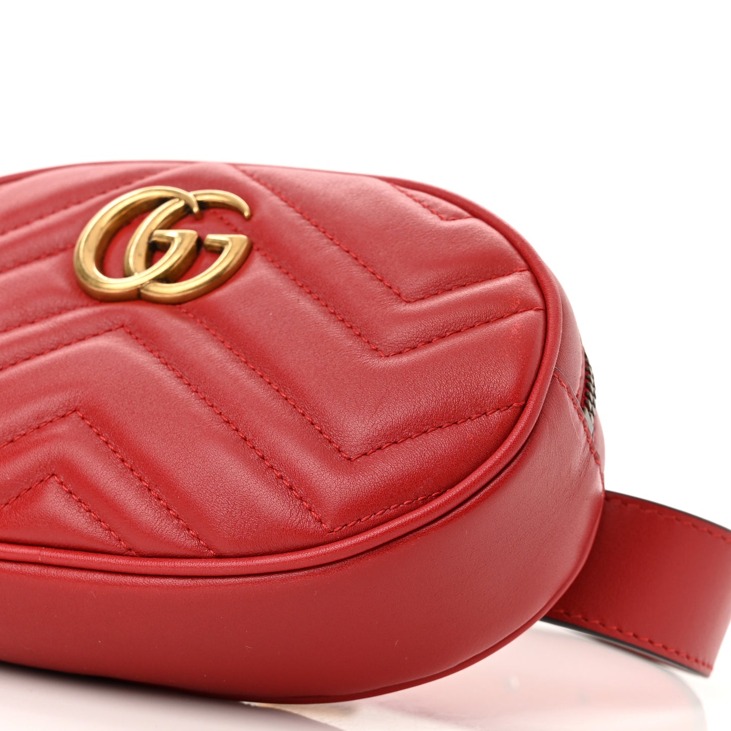Calfskin Matelasse GG Marmont Belt Bag 85 34 Hibiscus Red