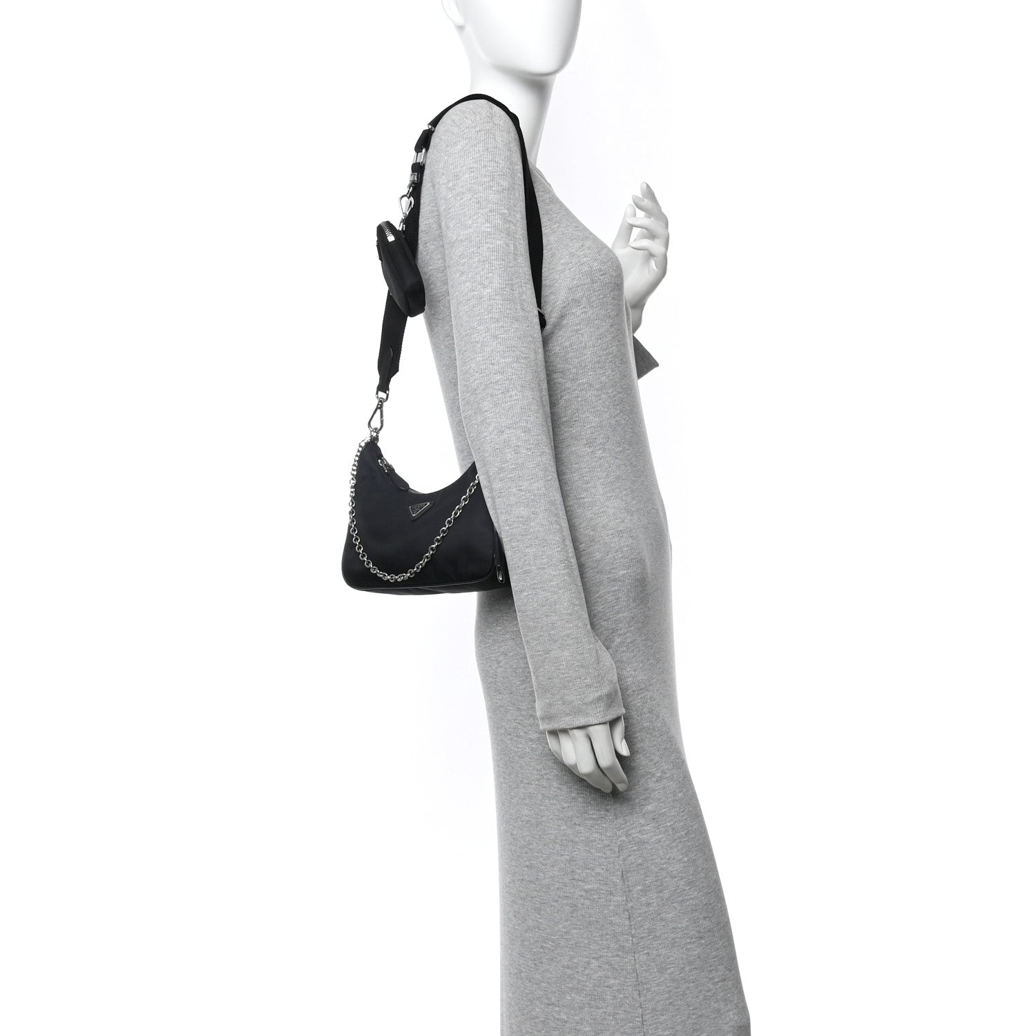 Prada Nylon Re-Edition 2005 Shoulder Bag Black 2 of 12