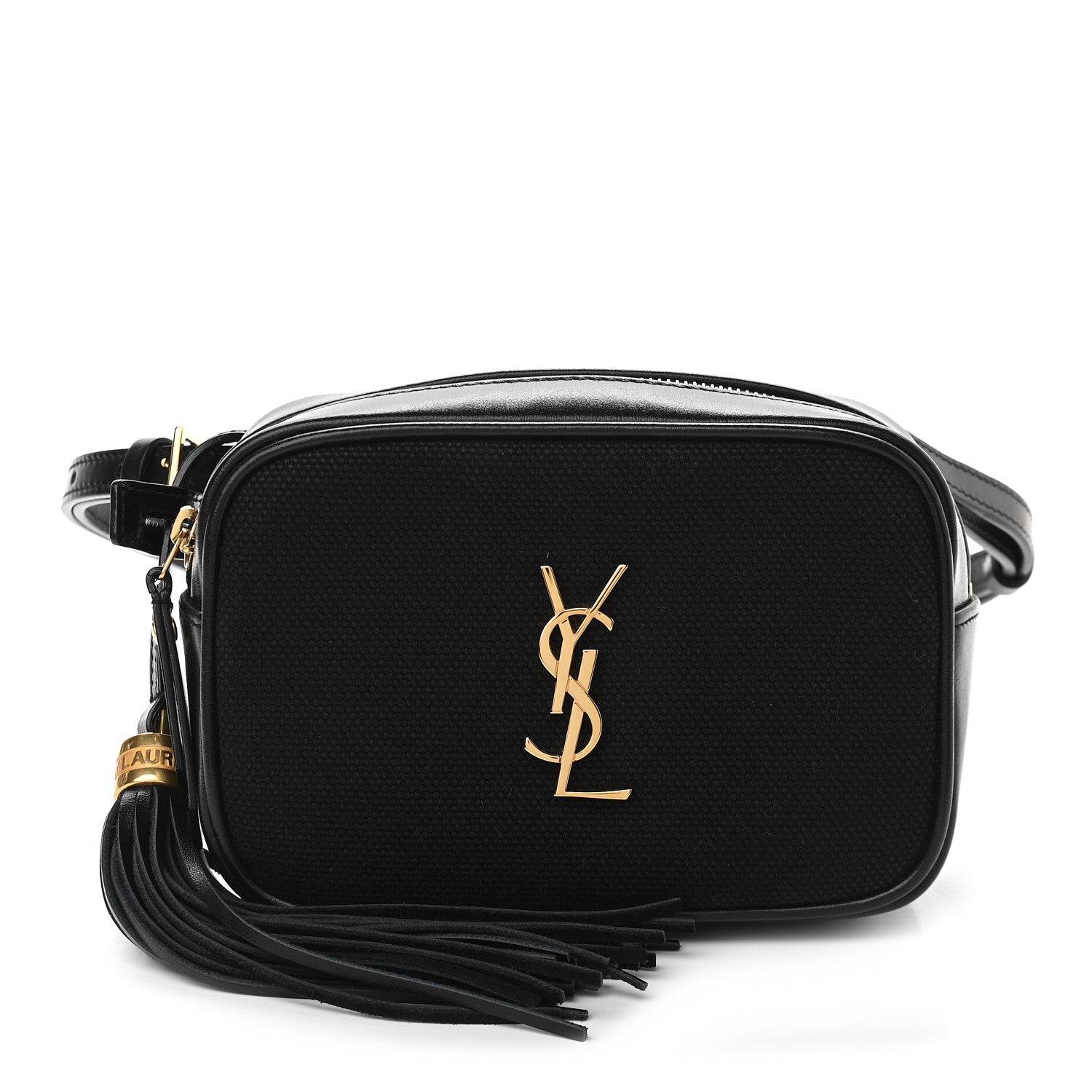Saint Laurent Calfskin Canvas Monogram Lou Belt Bag Black 1 of 8