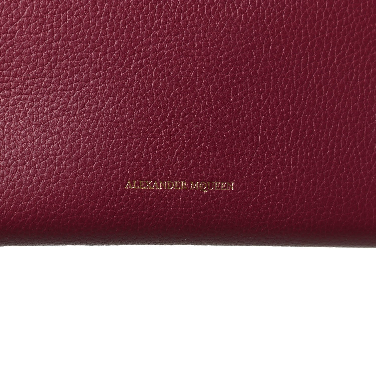 Alexander McQueen Pebbled Calfskin Skull Continental Zip Wallet Oxblood 7 of 13