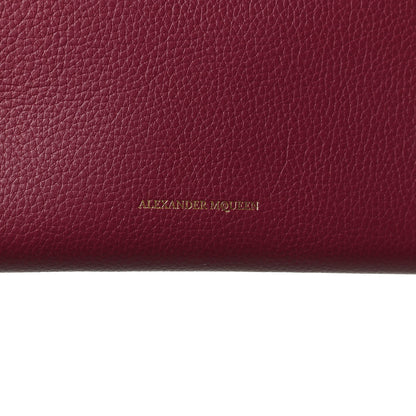Alexander McQueen Pebbled Calfskin Skull Continental Zip Wallet Oxblood 7 of 13