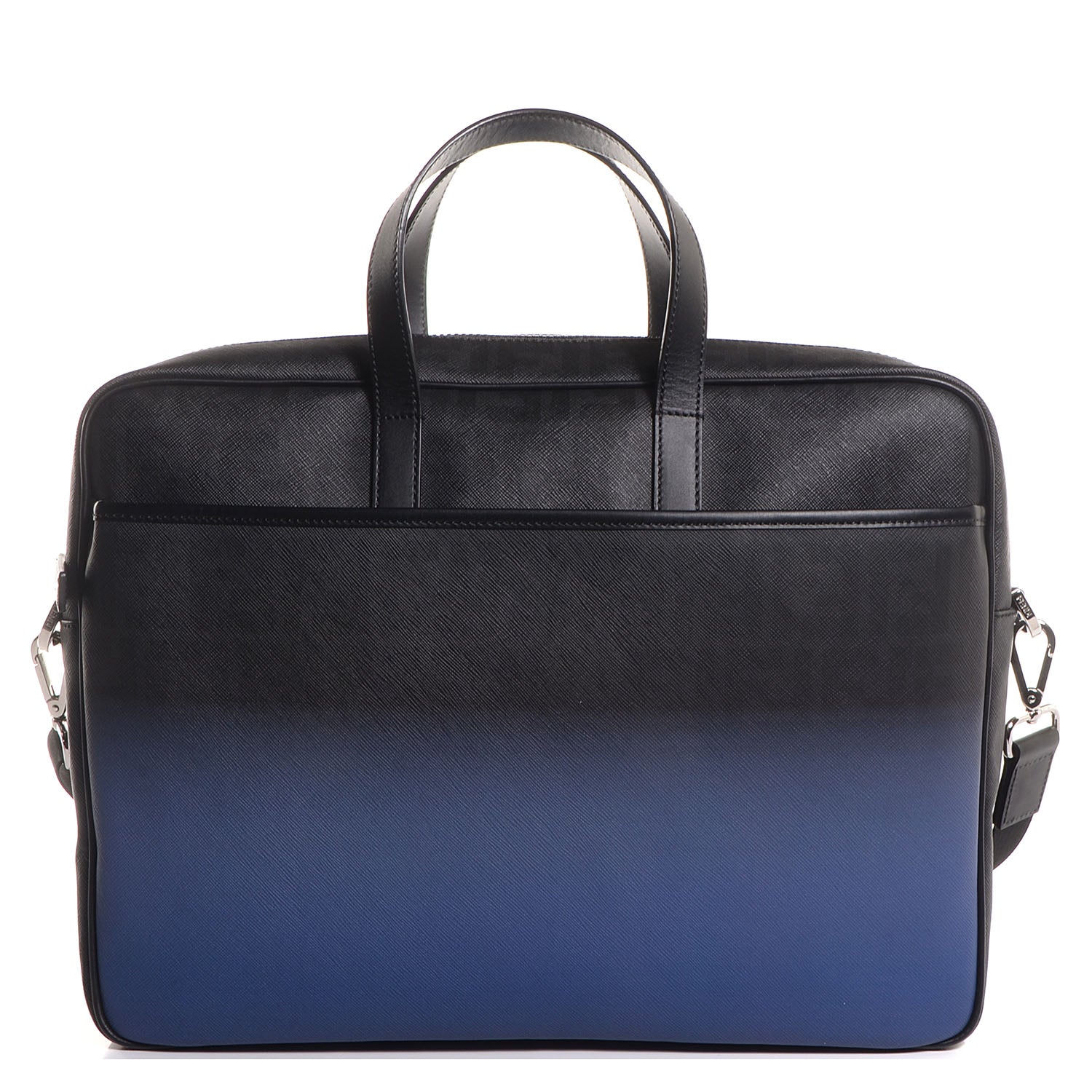 Fendi Vitello Elite FF Business Handbag Black Cobalto 1 of 11