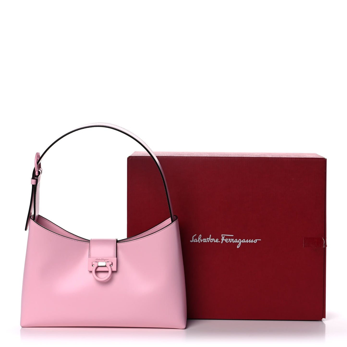 Calfskin Trifolio Shoulder Bag Cheerleader Pink