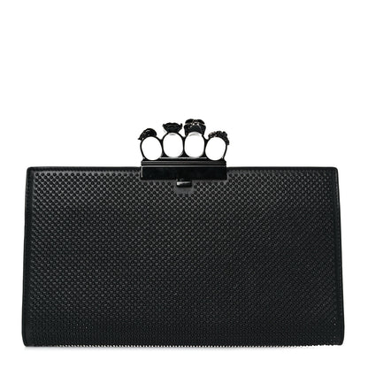 Alexander McQueen Calfskin Studded Knuckle Flat Clutch Black 1 of 13