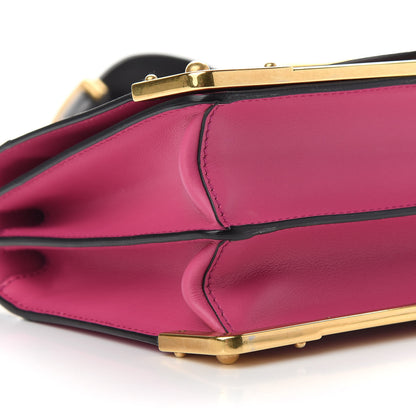 Prada City Calfskin Saffiano Cahier Bag Fuxia Black 7 of 8