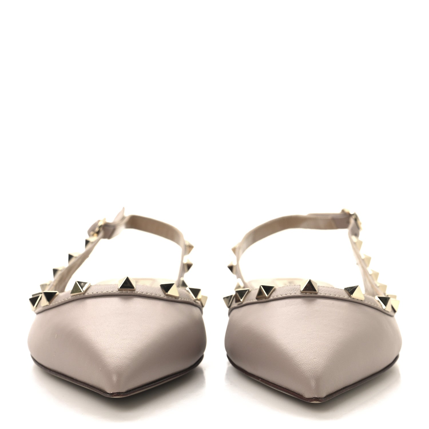 Valentino Garavani Nappa Rockstud Slingback Flats 38.5 Poudre 3 of 10